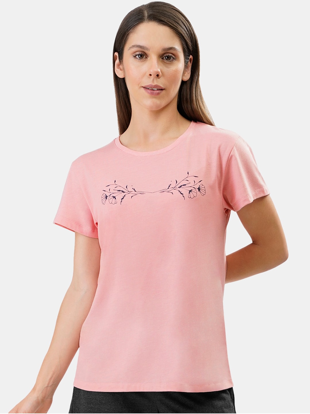 Amante Women Pink Lounge Cotton T-shirt Price in India