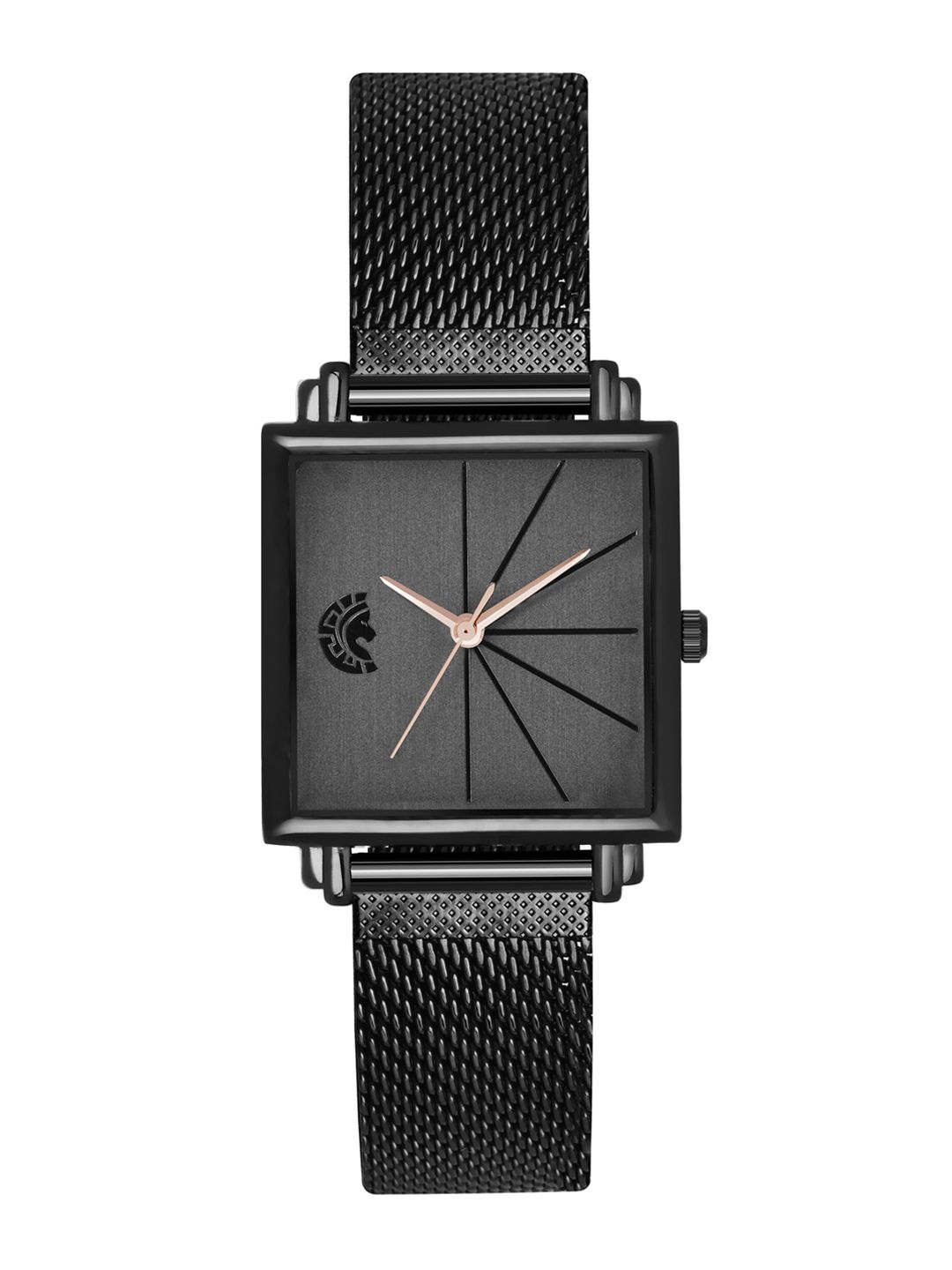 STUDIO ETHENO Women Black Brass Dial & Black Stainless Steel Straps Analogue Watch SQ Price in India