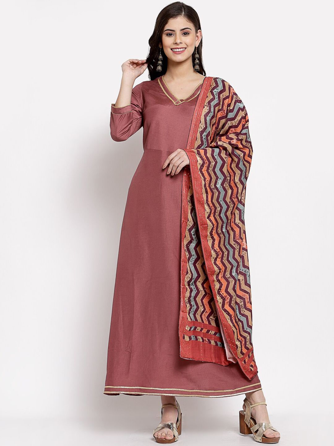 Myshka Pink Maxi Dress Price in India