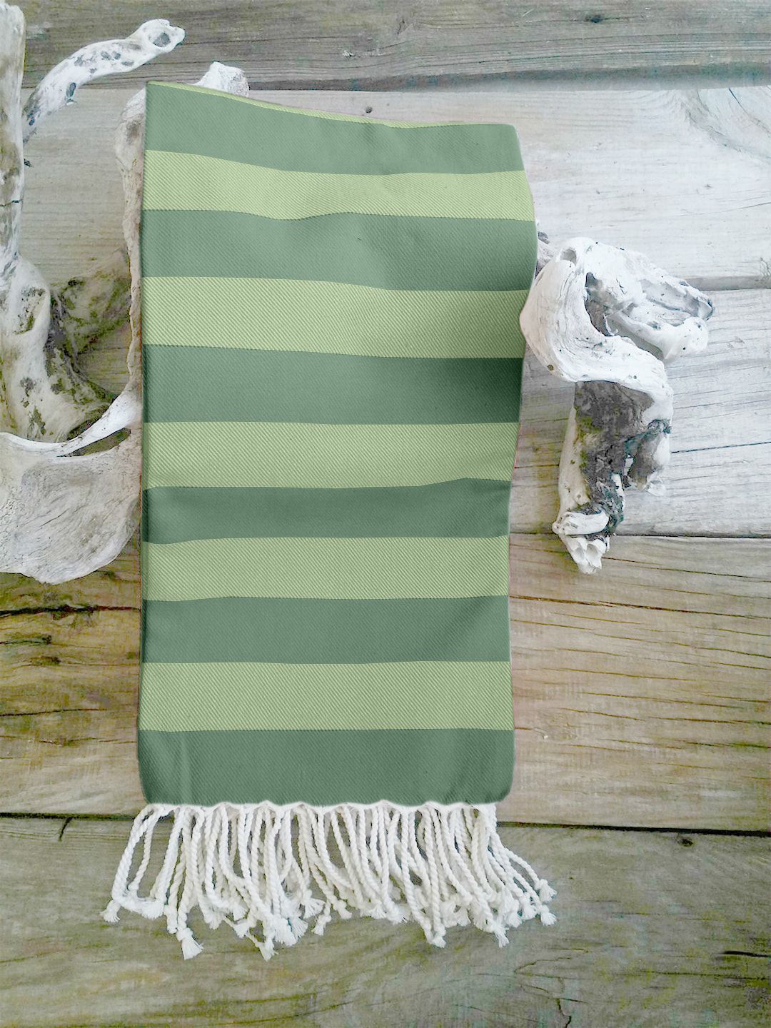 Lushomes Green Beach Fouta Cotton Multipurpose Towel