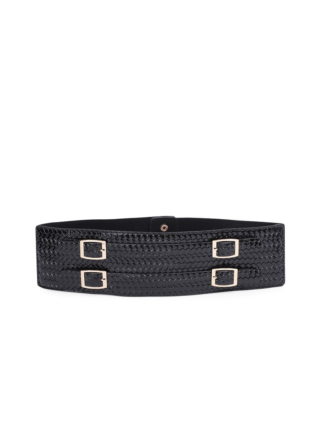 20Dresses Women Black Textured Elasticated Belt Price in India