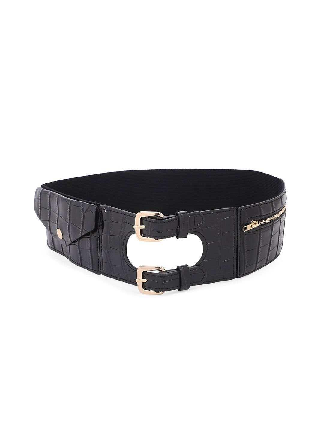 20Dresses Women Black Textured Belt Price in India