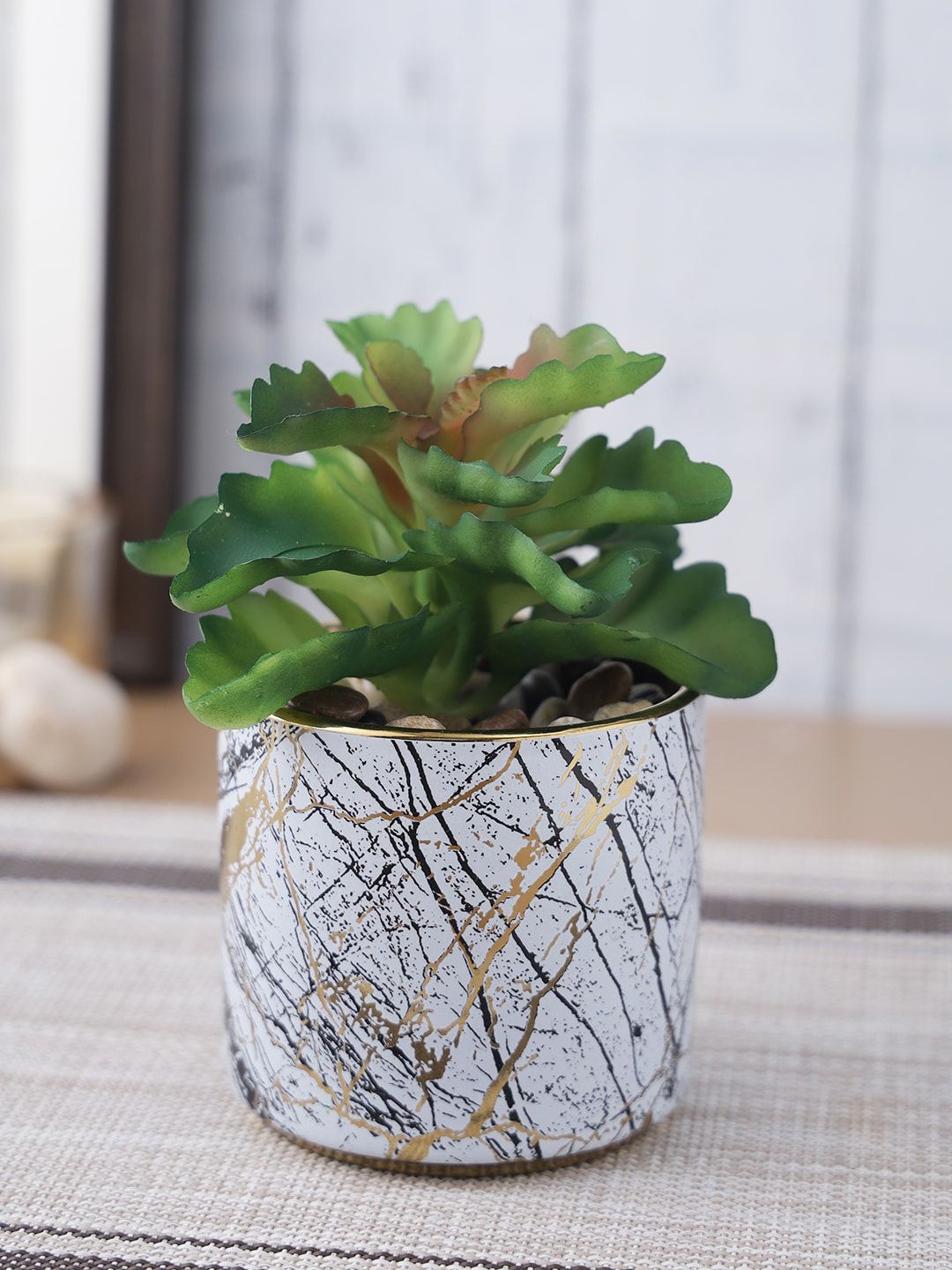 House Of Accessories Grey & Green Artificial Potted Plant Price in India