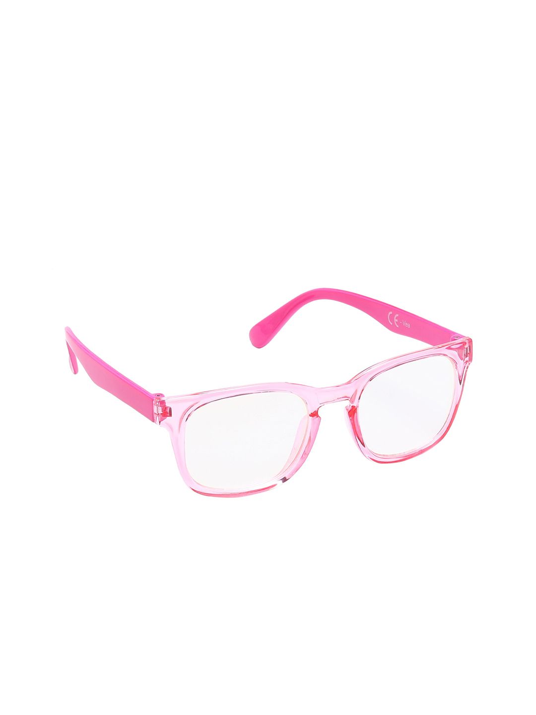 VEA Unisex Kids Clear Lens & Pink Square Sunglasses with UV Protected Lens