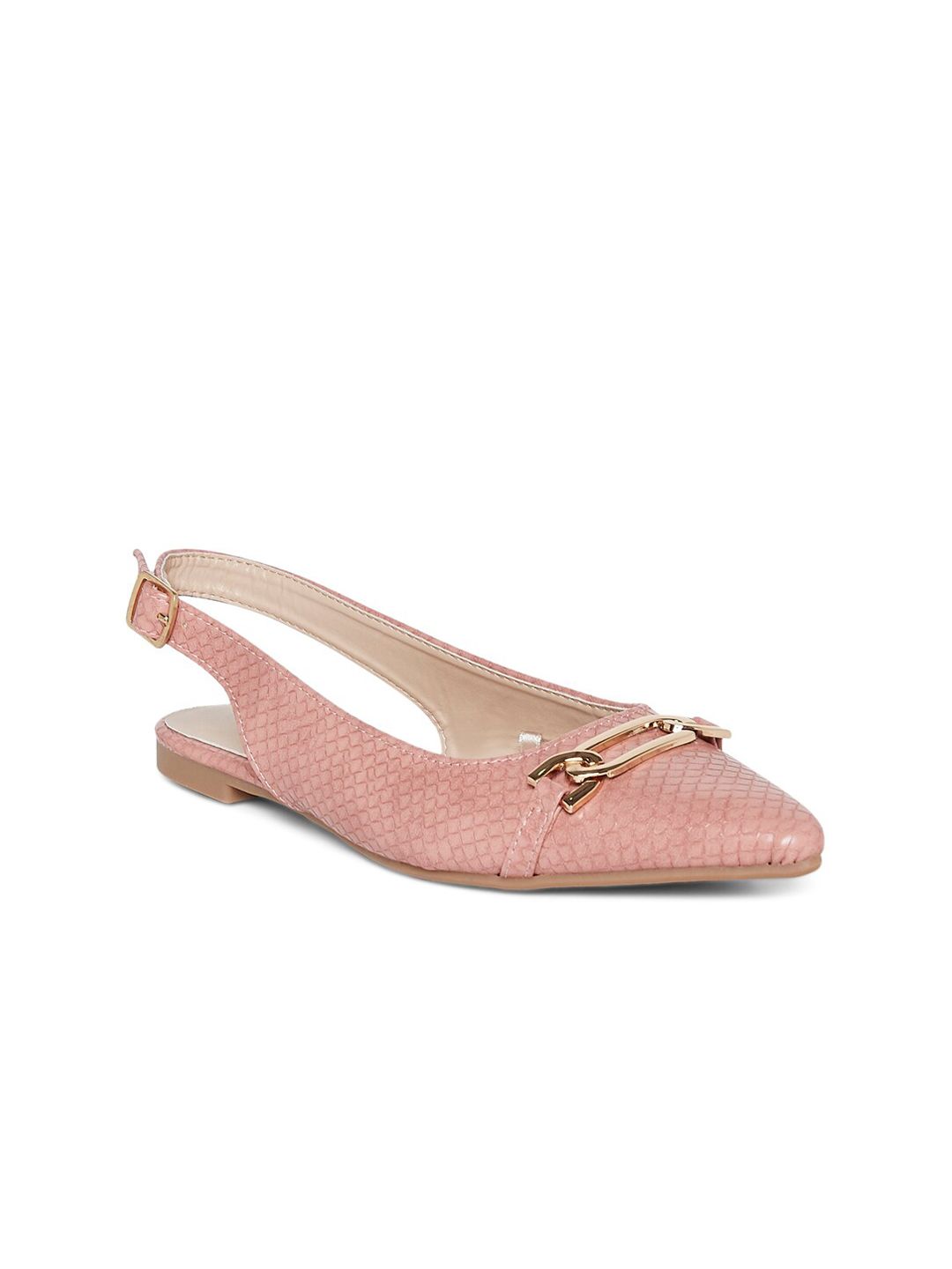 Forever Glam by Pantaloons Women Pink Textured Mules Price in India