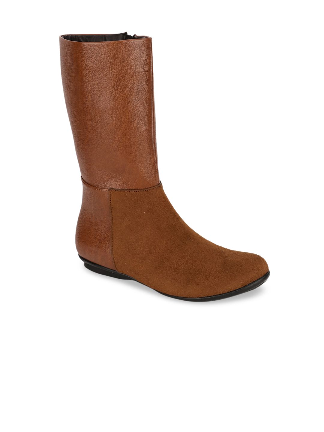 Bruno Manetti Tan Suede Comfort Heeled Mid-Top Boots Price in India