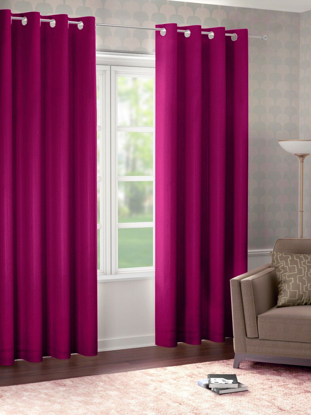Raymond Home Purple Set of 2 Door Curtain Price in India