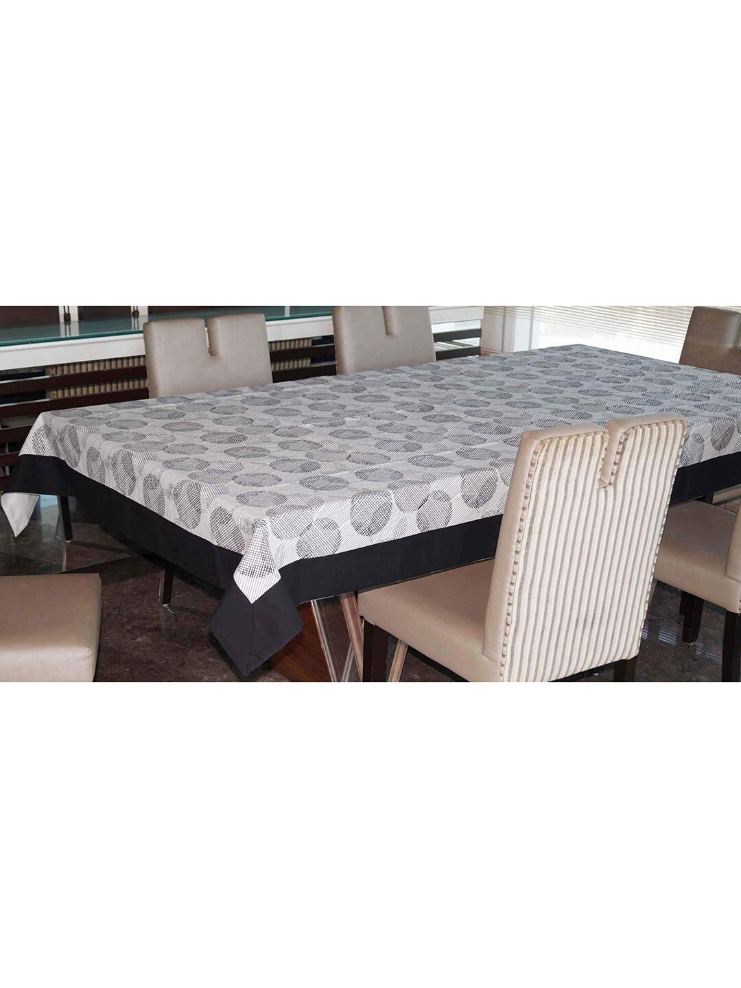 Lushomes Multi 12 Seater Geometric Printed Table Cloth Price in India