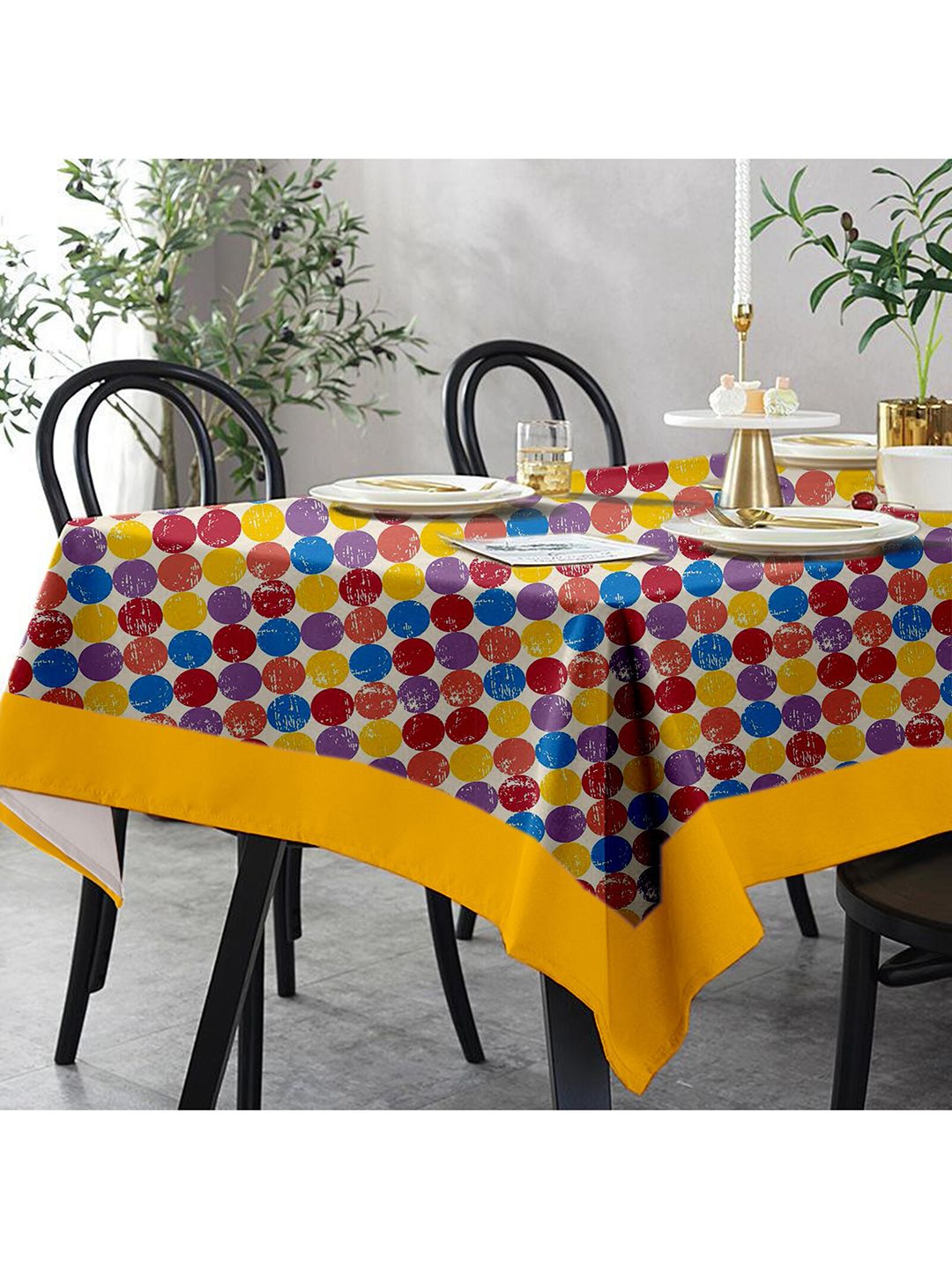 Lushomes Multi 12 Seater Printed Table Cloth Price in India