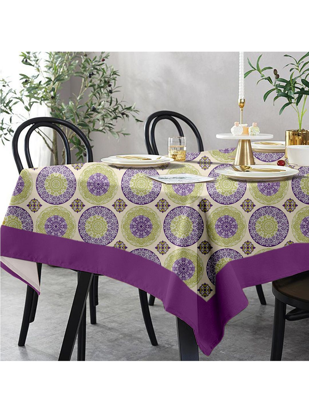 Lushomes Multi colour 8 Seater Bold Printed Table Cloth Price in India
