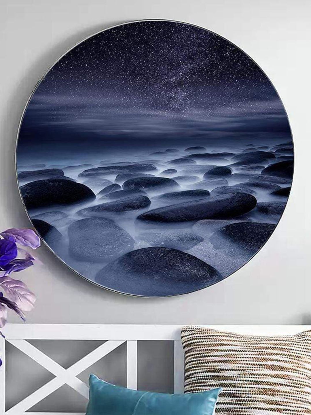 THE ARTMENT Blue Lilac Night Canvas Matte Finish Price in India