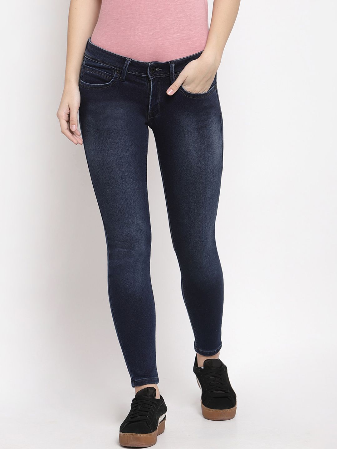 Pepe Jeans Women Blue Light Fade Jeans Price in India