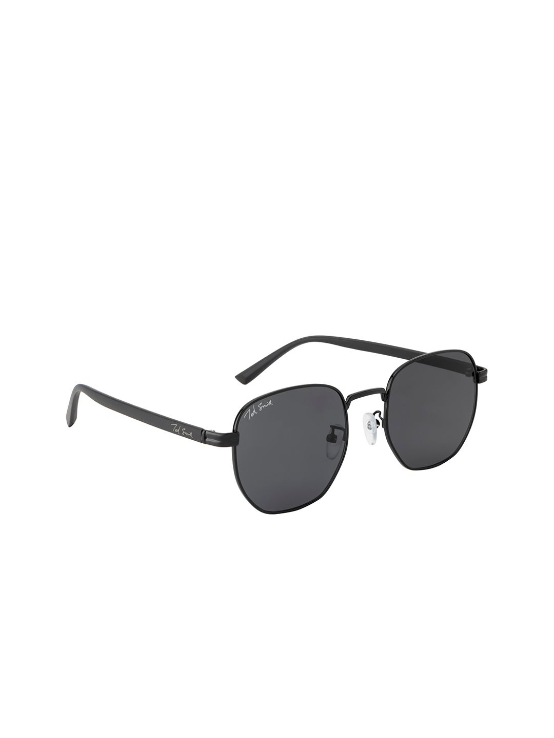 Ted Smith Grey Lens & Black Round Sunglasses with UV Protected Lens HEXCY_C3 Price in India