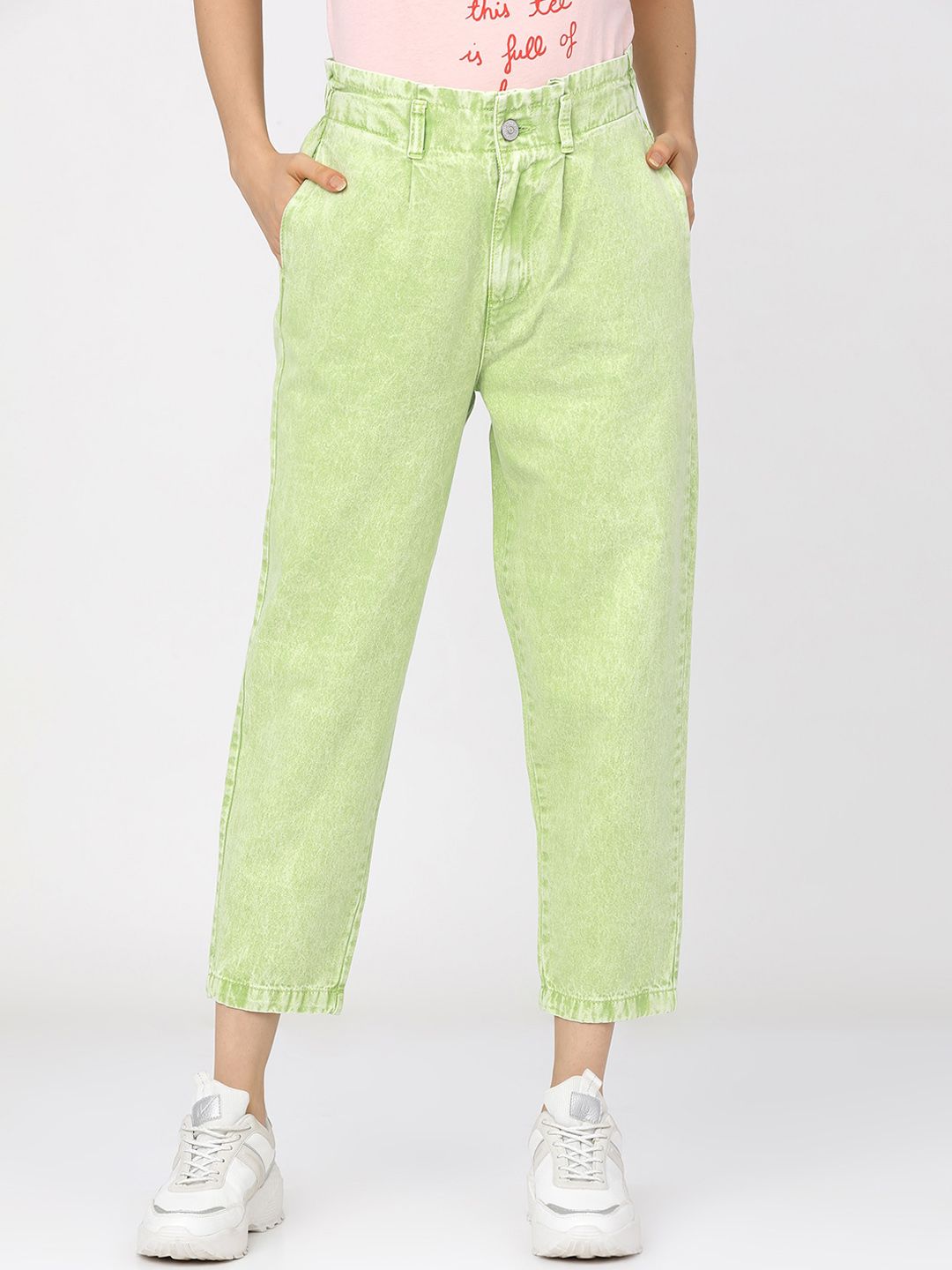 Tokyo Talkies Women Green High-Rise Stretchable Jeans Price in India