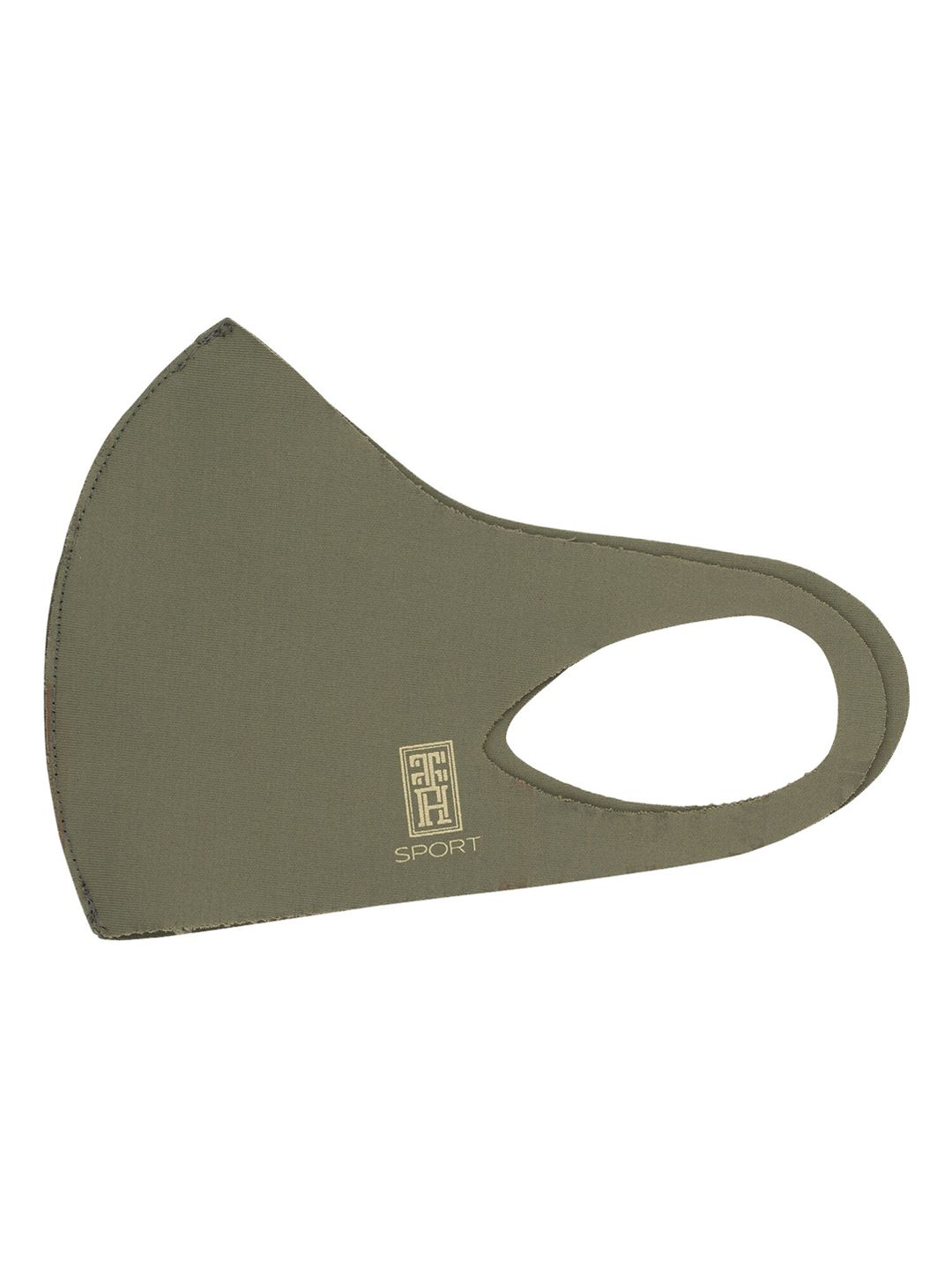 The Tie Hub Unisex Olive Green Solid Single Ply Reusable Sports Outdoor Cloth Mask Price in India