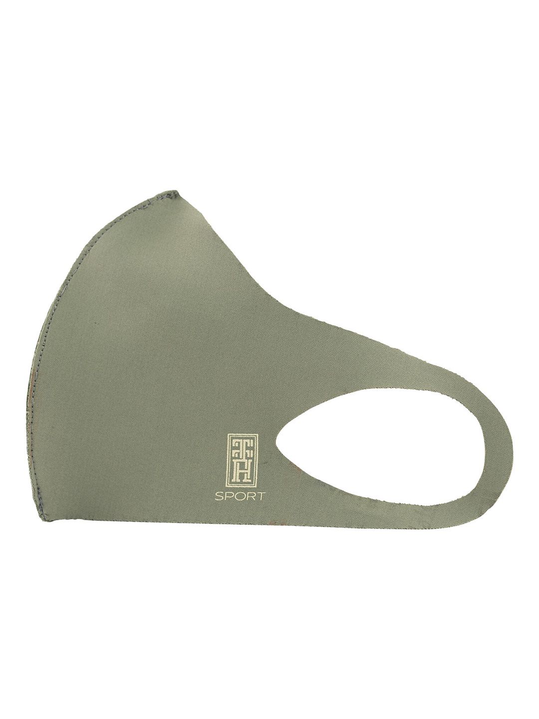 The Tie Hub Unisex Olive Green Solid Single Ply Reusable Sports Outdoor Cloth Mask Price in India