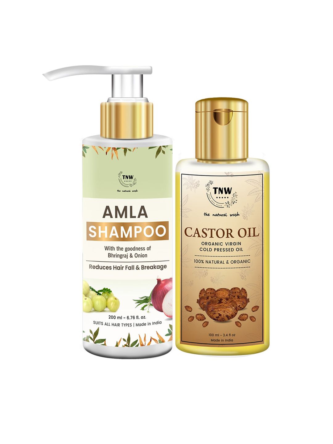 TNW the natural wash White Amla Shampoo & Castor Oil Hair Care Kit Price in India