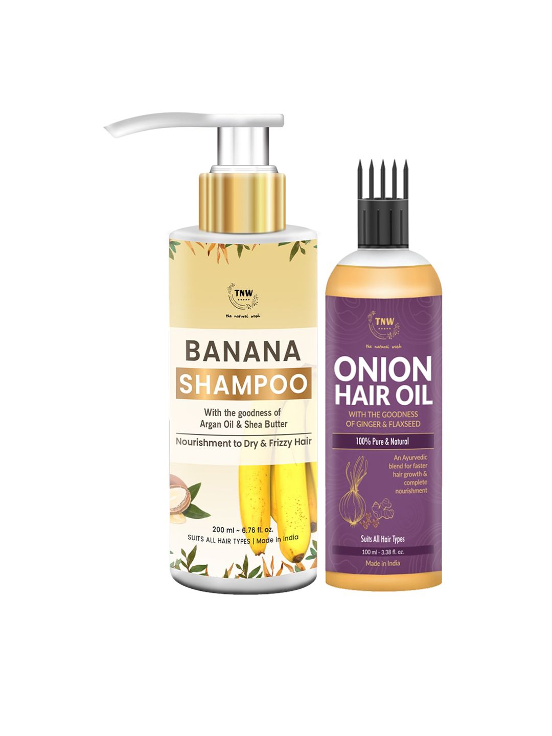 TNW the natural wash White Onion Oil & Banana Shampoo Hair Care Kit Price in India