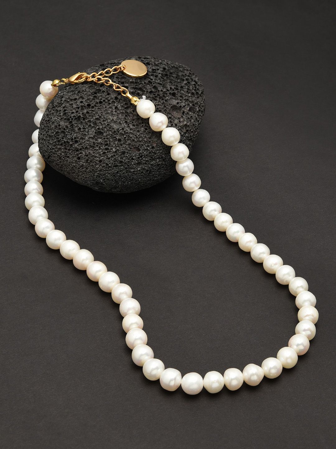 Zaveri Pearls Gold-Plated & Off White Freshwater Pearl Necklace Price in India