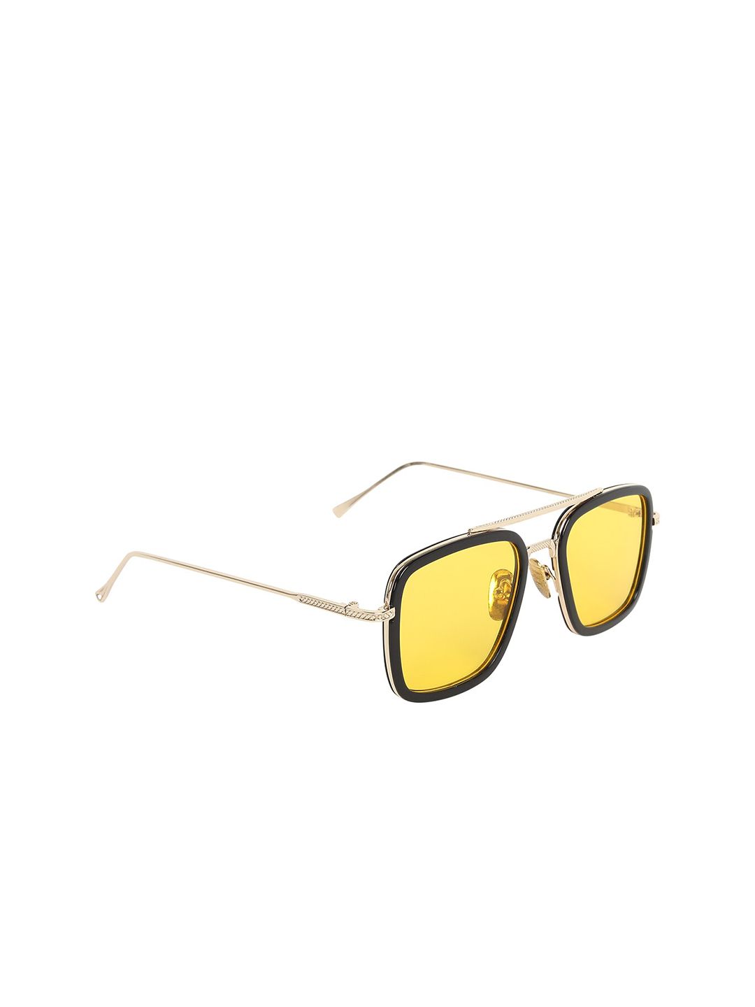 ALIGATORR Unisex Yellow Lens & Black Full Rim Wayfarer Sunglasses AGR_TONY_YELLOW