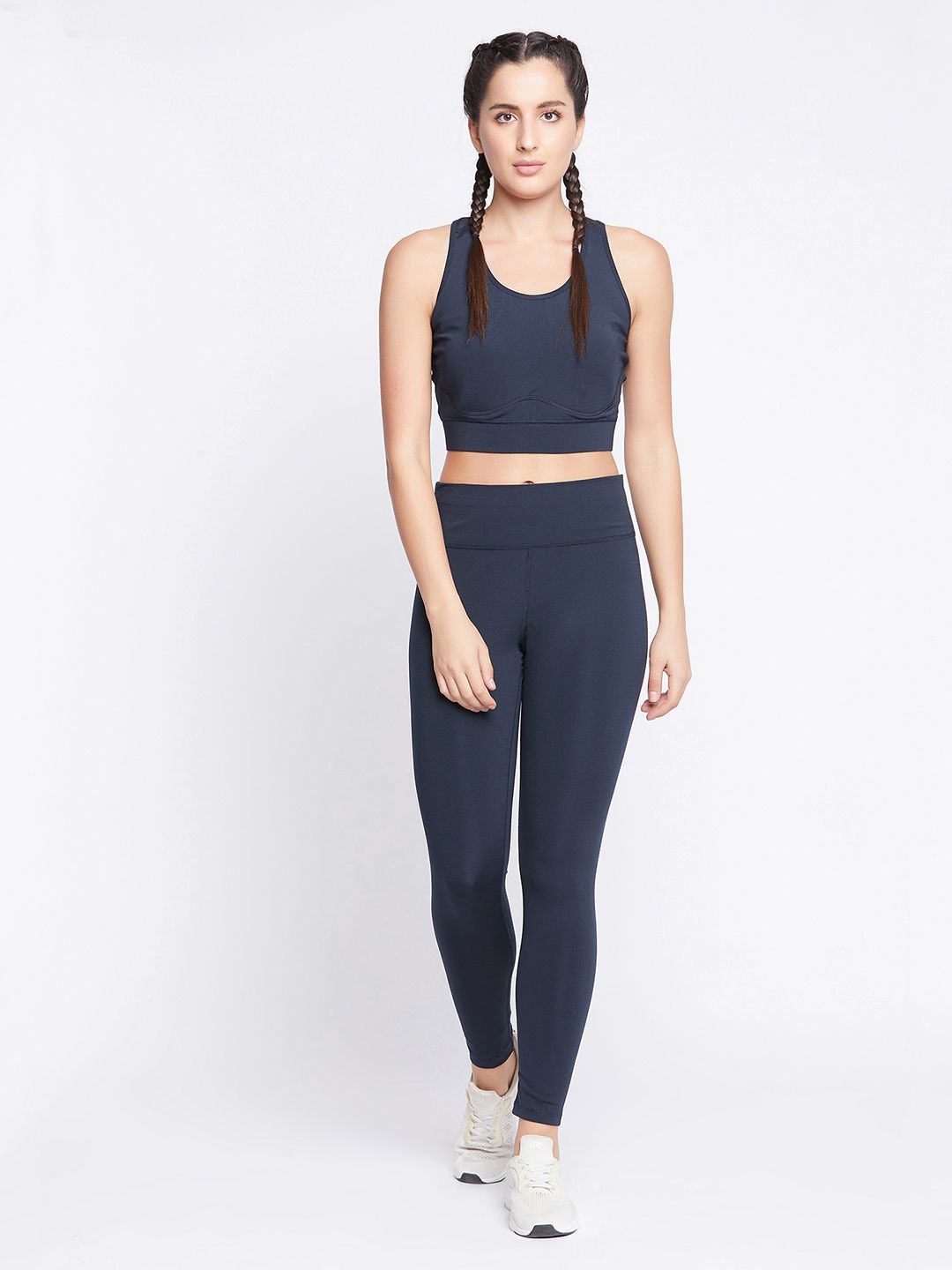 Clovia Women Blue Solid Tracksuit Price in India