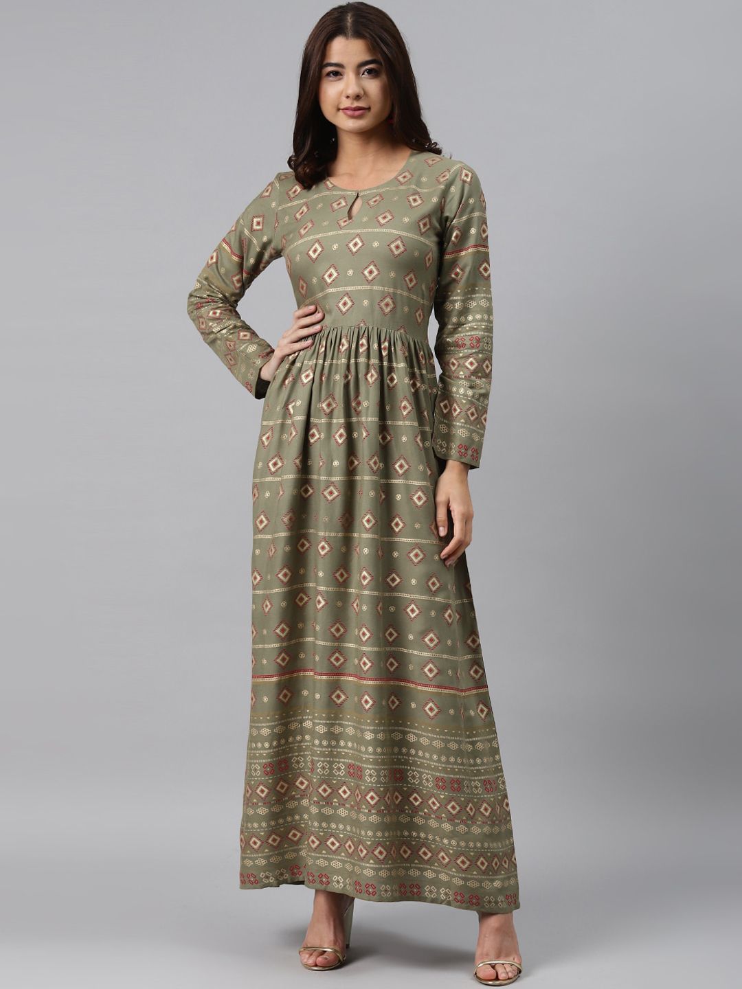 GERUA Green Maxi Dress Price in India
