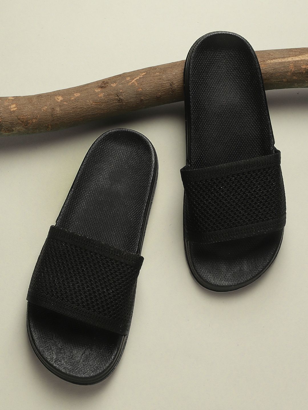 Pampy Angel Women Black Rubber Sliders Price in India