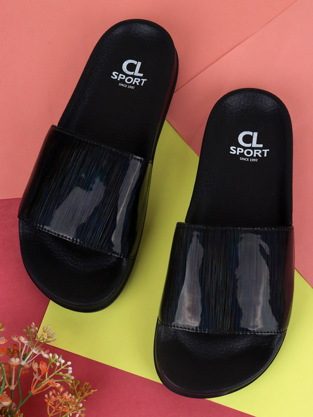 Carlton London sports Women Black Sliders Price in India