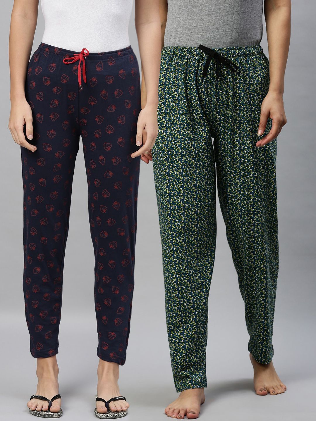 Kryptic Women Multi Cotton Printed Lounge Pants Price in India