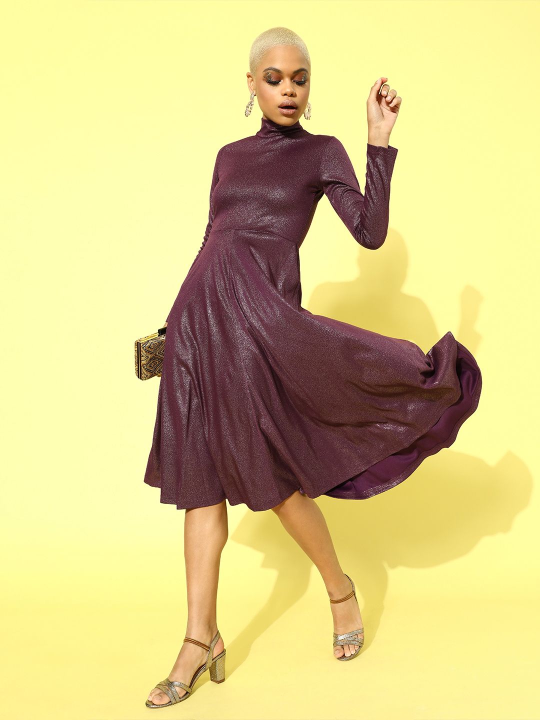 SASSAFRAS Women Purple Solid Dress Price in India