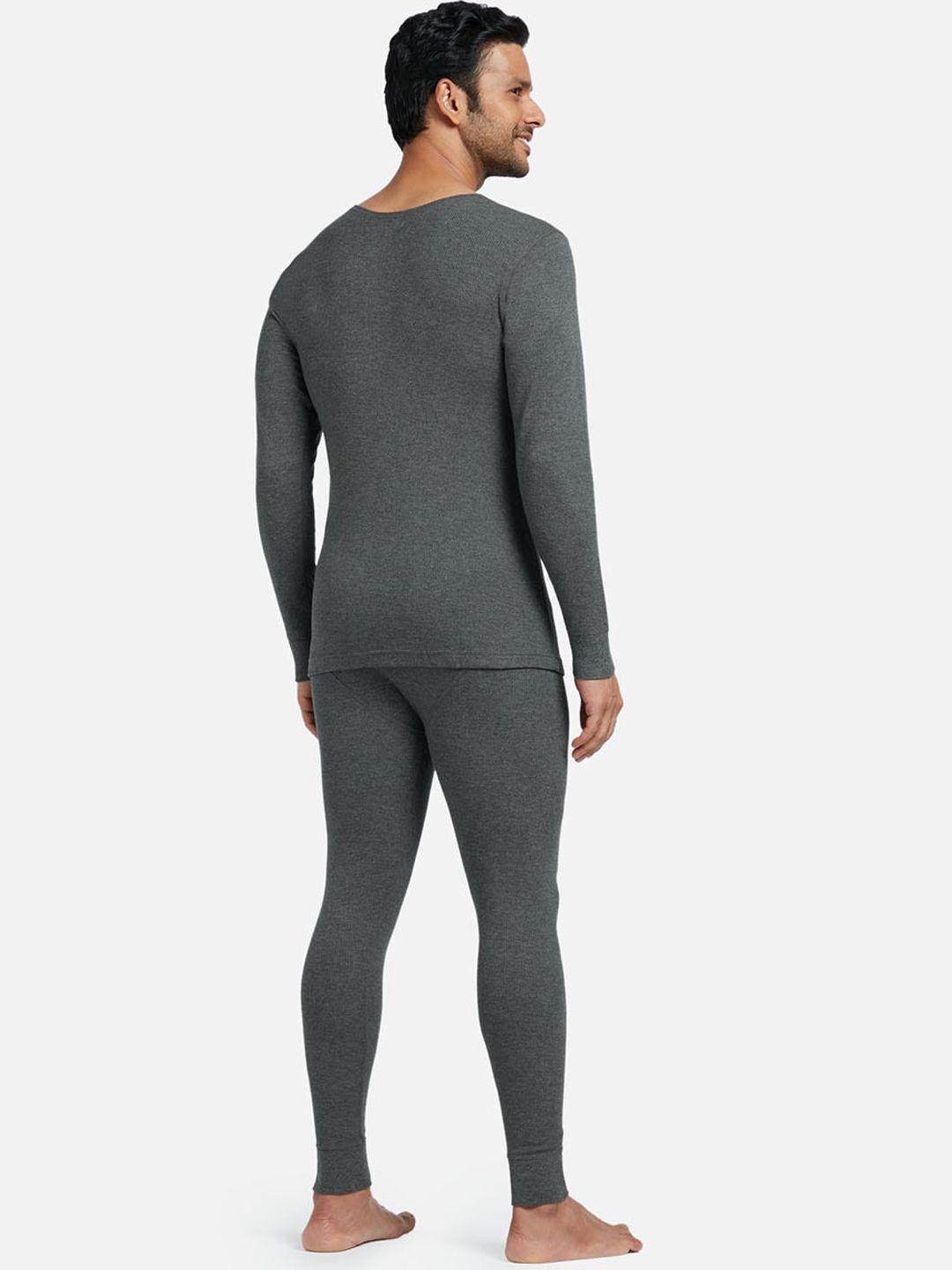 Buy XYXX Men Grey Solid Cotton Thermal Set - Thermal Set for Men