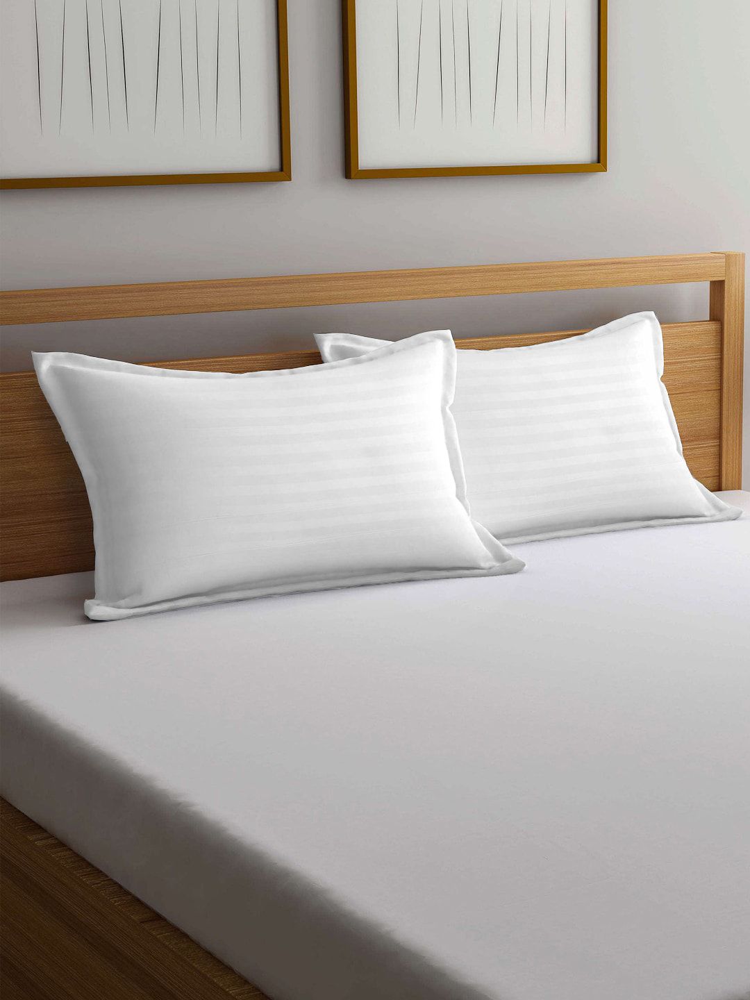 KLOTTHE Set Of 2 White Solid Pillow Covers Price in India