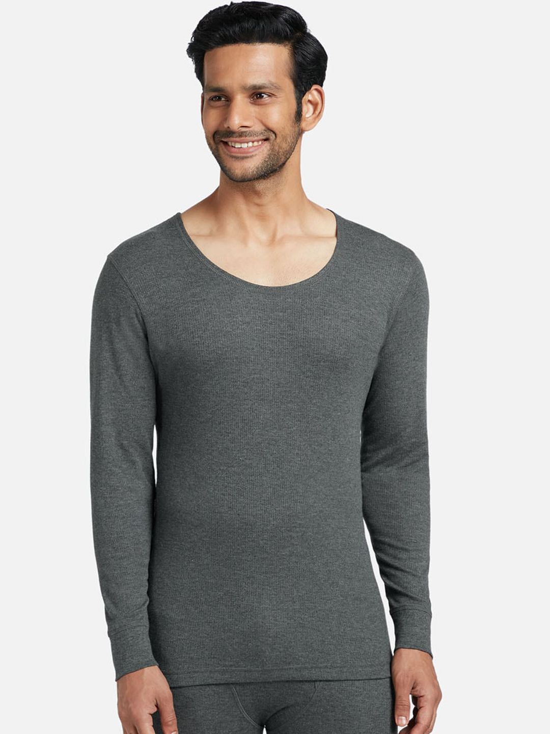 XYXX Men Grey Solid Thermal Top