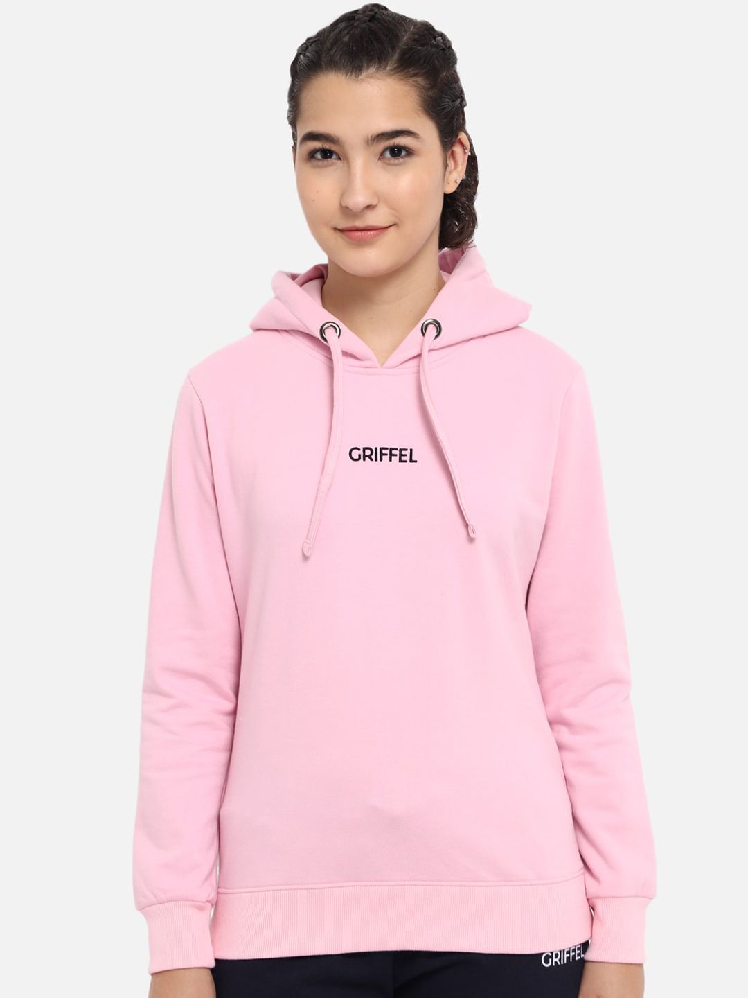 GRIFFEL Women Pink Printed Sweatshirt Price in India