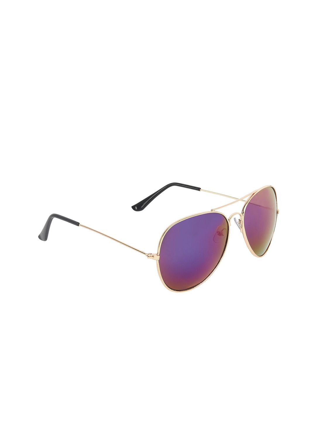 ALIGATORR Unisex Purple Lens & Gold-Toned Aviator Sunglasses & UV Protected Lens AGR_SLBL Price in India