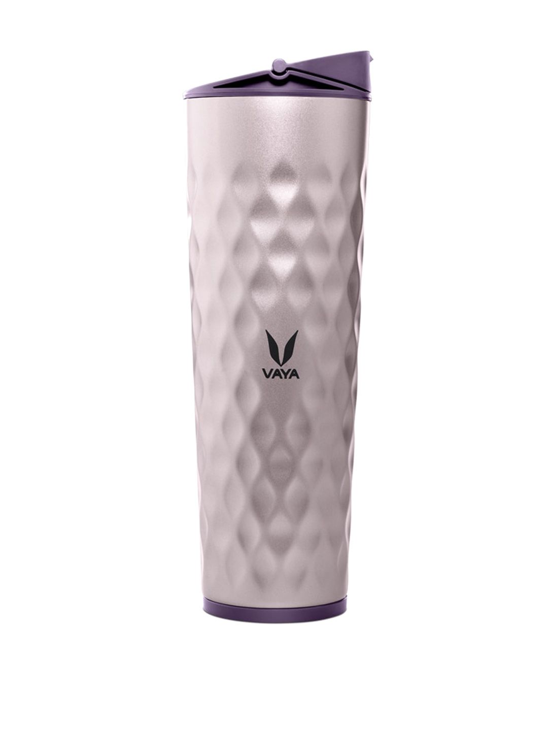 Vaya Unisex Purple & Silver-Toned Solid Stainless Steel BPA Free Water Bottle With Sipper 600 Ml Price in India