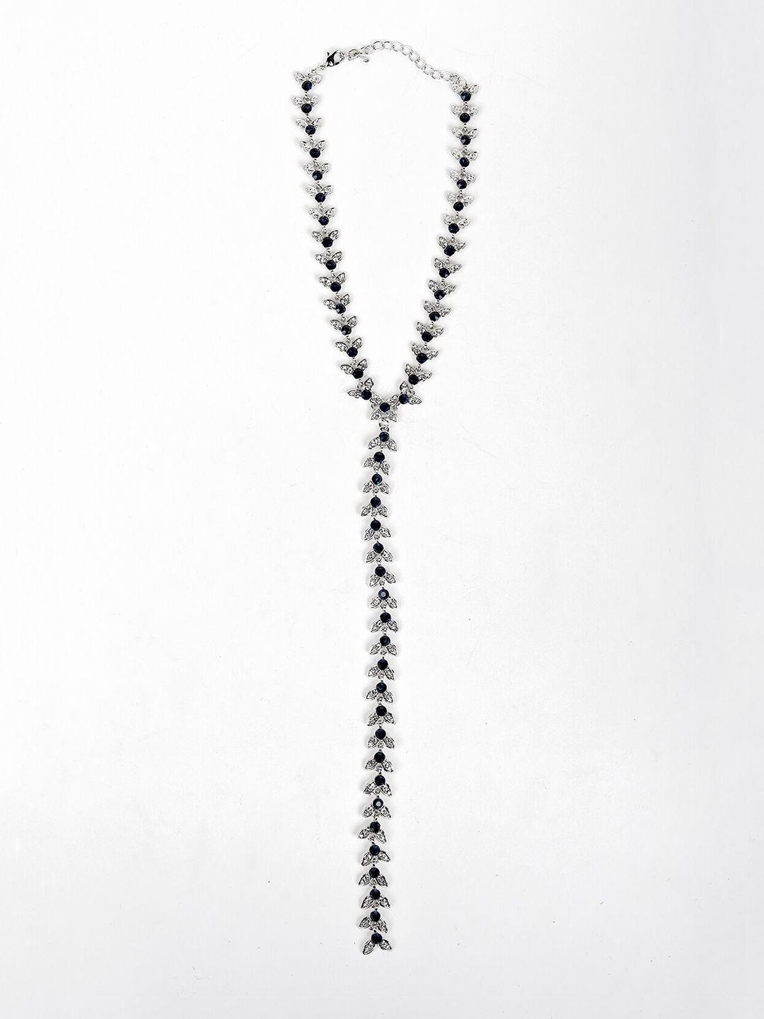 ODETTE Black & Silver-Toned Necklace Price in India