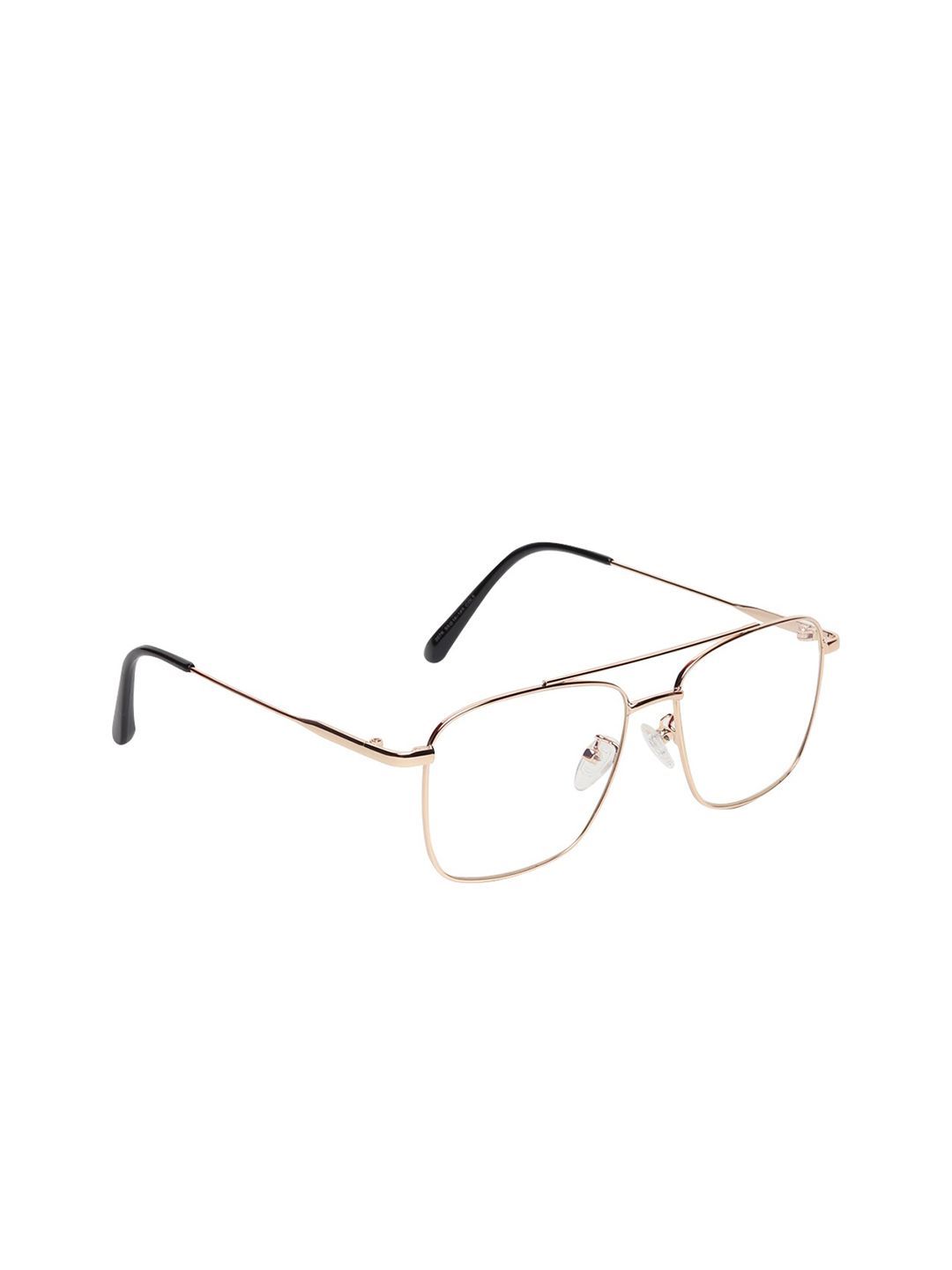 CRIBA Unisex Clear Lens & Gold-Toned Square Sunglasses with UV Protected Lens Price in India