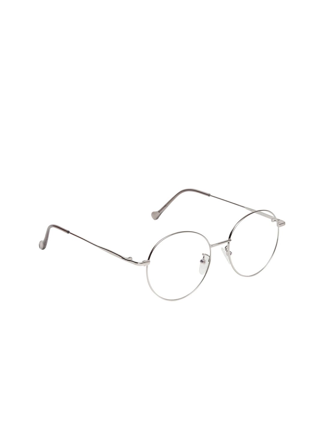 CRIBA Unisex Clear Lens & Silver-Toned Round Sunglasses CR_P RND SLVR Price in India