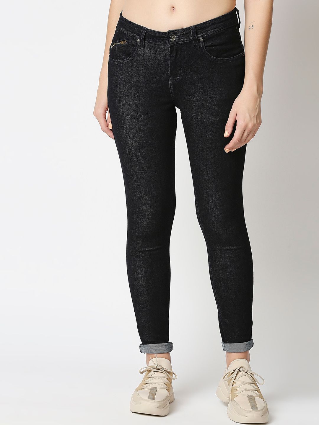 High Star Women Black Slim Fit Stretchable Jeans Price in India