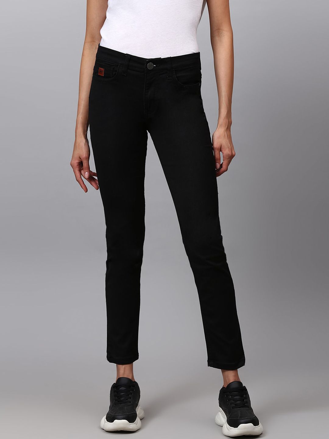 Campus Sutra Women Black Skinny Fit Stretchable Denim Jeans Price in India