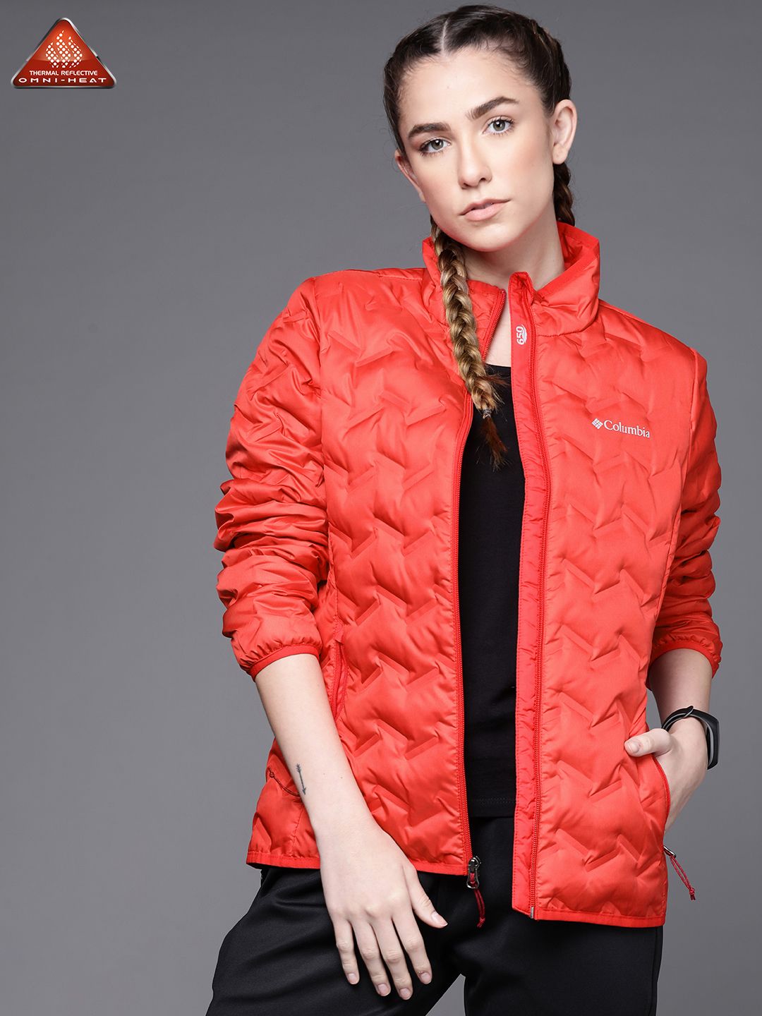 Columbia Women Red Solid Delta Ridge Down Insulator Outdoor Quilted Jacket Price in India