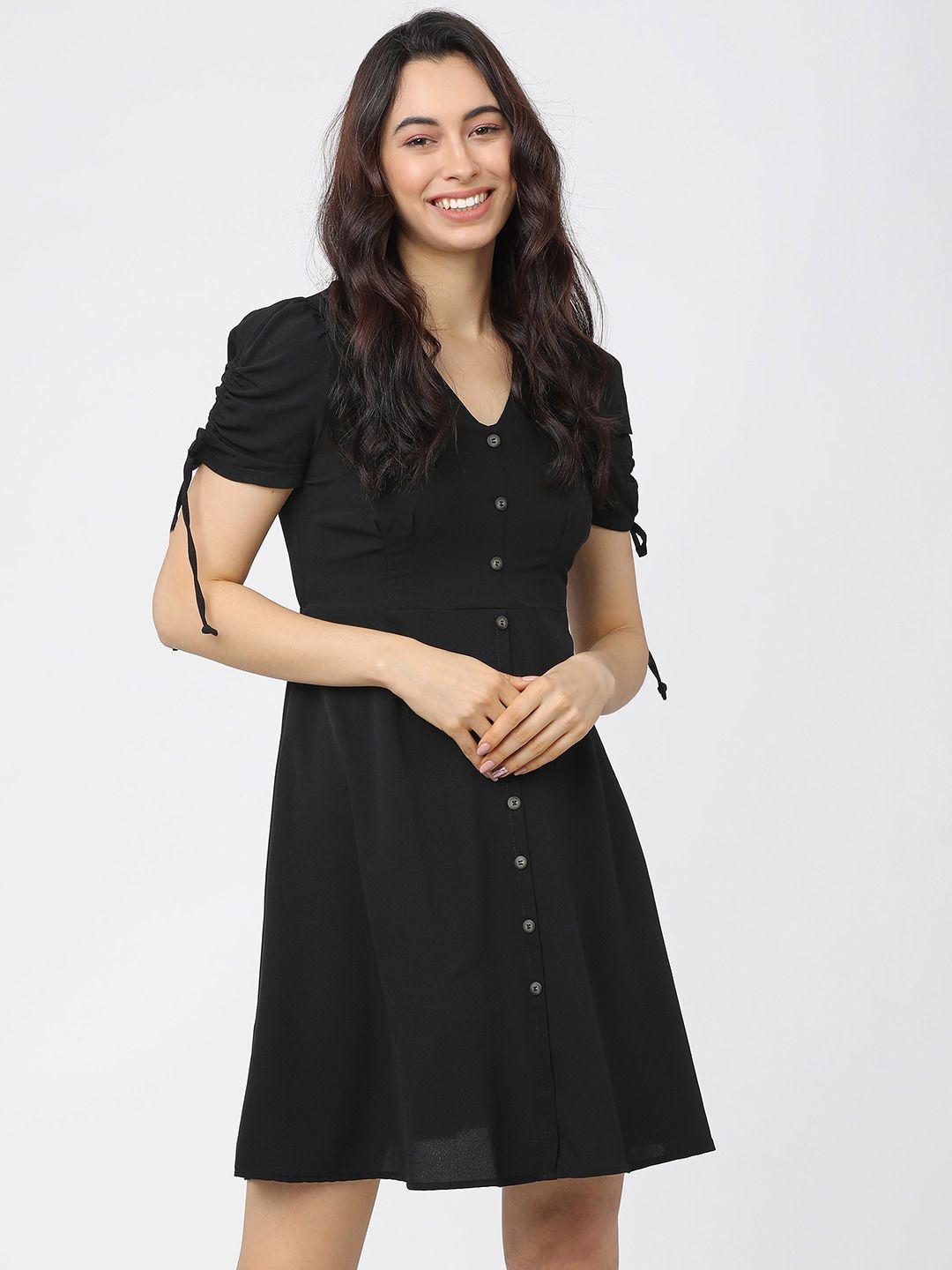 Tokyo Talkies Black A-Line Dress Price in India