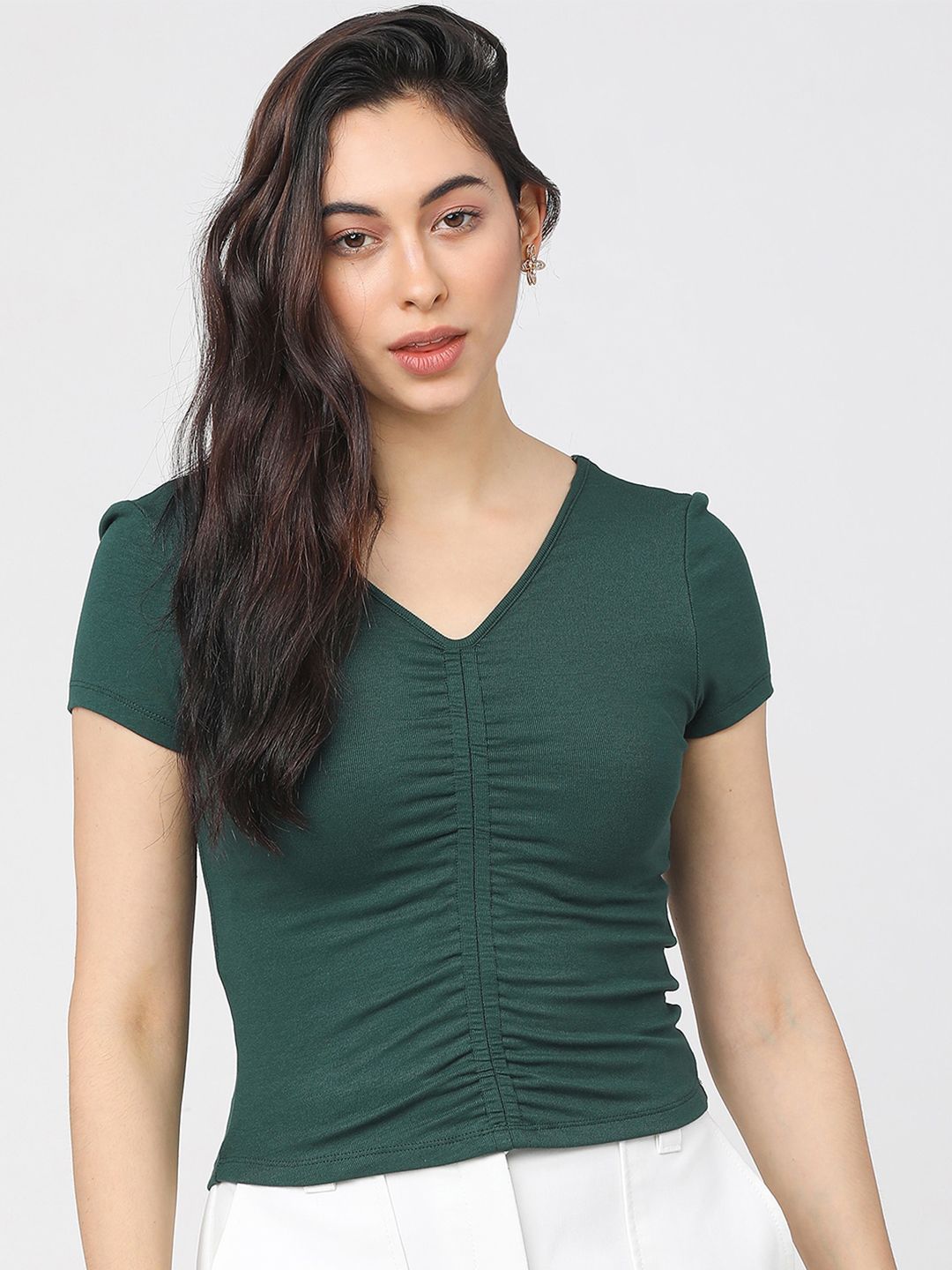 Tokyo Talkies Green Regular Top