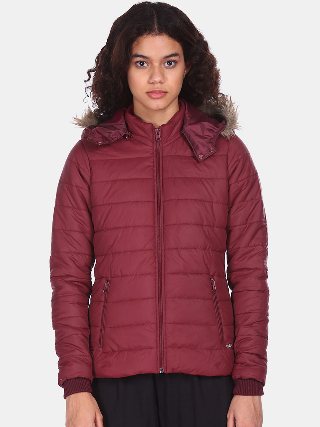 Flying Machine Women Red Puffer Jacket Price in India