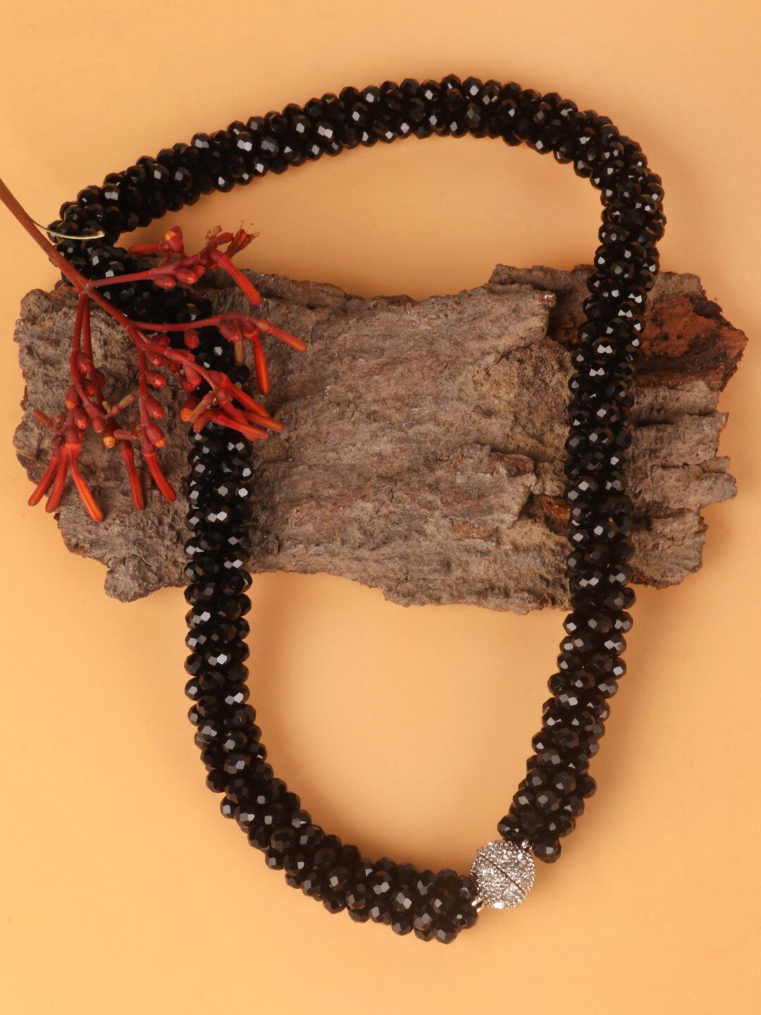 PENNY JEWELS Women Black Beaded Necklace Price in India