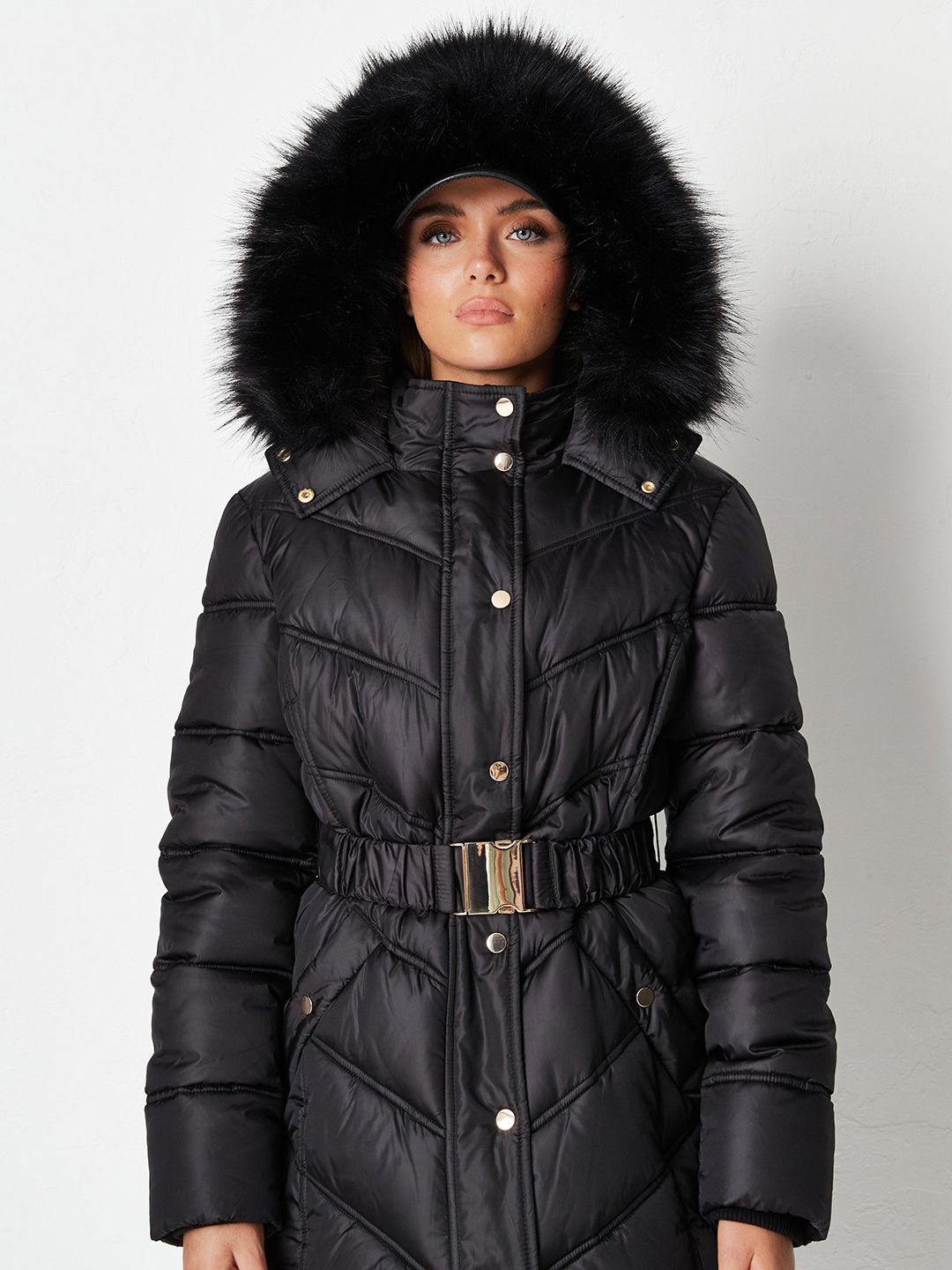 Missguided Women Black Solid Parka Jacket Price in India