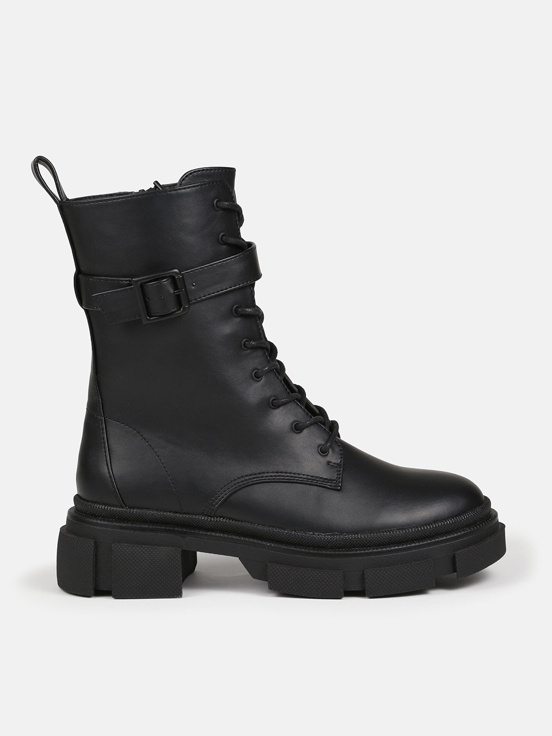 Missguided Black PU Block Heeled Boots Price in India