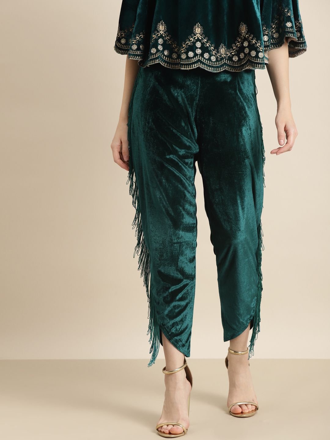 Shae by SASSAFRAS Women Teal Green Trousers Price in India