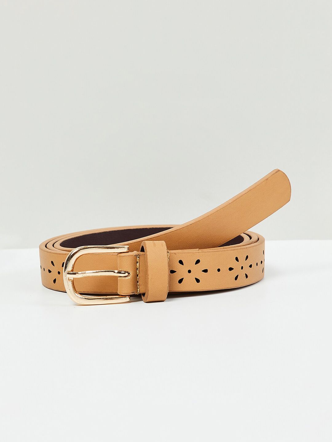 max Women Beige PU Belt Price in India